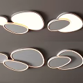 Cloud Shaped Modern Ceiling Lights With Multiple Cloud Elements LED Strips White Panels And Silver Frames 3d model