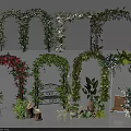 Vines Decorated Arches With Greenery Floral And Garden Plant Elements