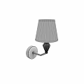 Modern Wall Lamp With Silver Base Green Glass Decoration Striped Lampshade And Blue Trim