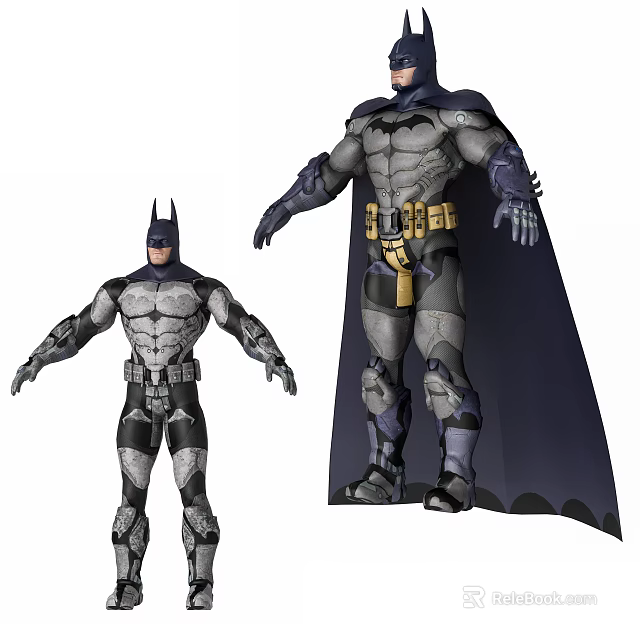 Batman Game And Movie Character With Detailed Armor Costume And Cape Models 3d model 