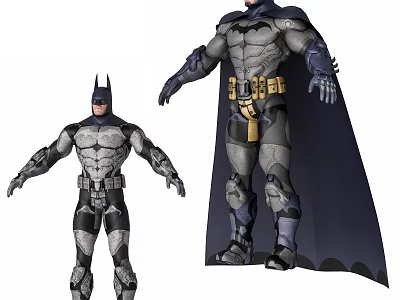 Batman Game And Movie Character With Detailed Armor Costume And Cape Models 3d model