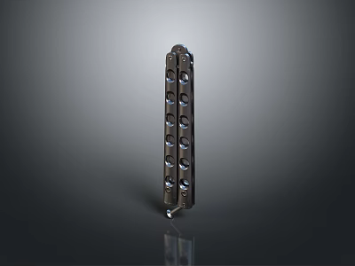Metal Weapon Magazine With Multiple Rounds Standing Upright On Gray Background 3d model