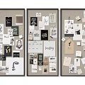 Three Bulletin Boards Covered With Notes Photos Handwritten Texts And Design Sketches