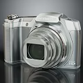 Olympus Silver Digital Camera With Sleek Design And Built In Lens 3d model