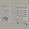 White Radiators With Towel Rack And Shelf For Bathroom Beige Wall Interior