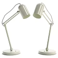 Modern Adjustable Desk Lamps with Metal Arms and White Shades for Home Office Use
