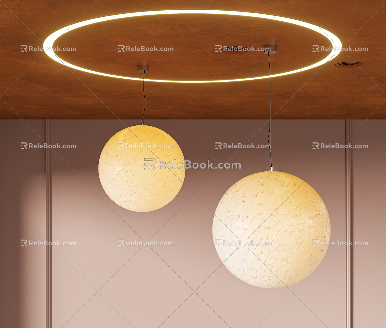 Modern spherical decorative chandelier 3d model