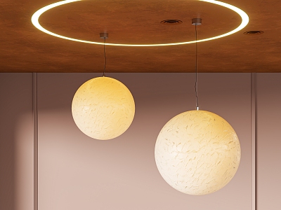 Modern spherical decorative chandelier 3d model