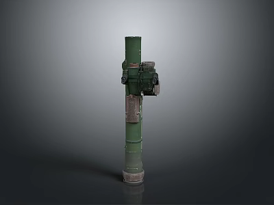 Green Military Weapon Missile Launcher With Cylindrical Body And Control Unit 3d model