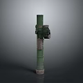 Green Military Weapon Missile Launcher With Cylindrical Body And Control Unit