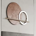 Modern Textured Background Wall With Circular Metallic Decor And Layered Design 3d model