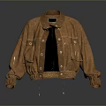 Brown Casual Workwear Jacket With Multiple Pockets Cuffed Sleeves Daily Wear