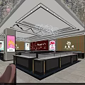 Elegant Jewelry Store Interior With Glass Display Counters And Decorative Ceiling