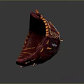 Durable Wilson Burgundy Leather Baseball Glove With Orange Laces And Stitching