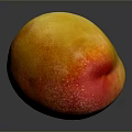 Fresh Ripe Juicy Mango with Yellow and Red Color Shiny Surface on Gray Background