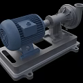 Industrial Pump Equipment Featuring Electric Motor And Robust Base Frame Structure 3d model