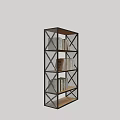 Industrial Bookshelf With Metal Frame And Wooden Shelves For Book Storage