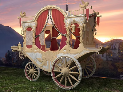 European-style Trolley Carriage Court Princess Royal Noble Carriage Beautiful Chen 3d model