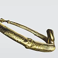 Elegant Golden Ornament Decoration Set With Spiral Design And Carved Patterns