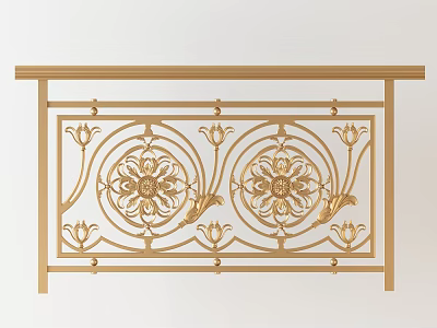 European-style Railing Metal Carved Railing 3d model