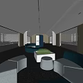 Modern Hall Office Lobby Rest Area 3d model