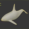 White Whale Model With Sleek Design Displayed On Dark Background Surface 3d model