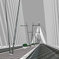modern bridge type bridge 3d model