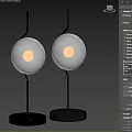 Modern Table Lamps With Gold And Black Stands Round Illuminated Globes