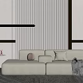 Modern double sofa 3d model