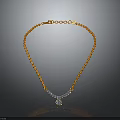 Elegant Gold Chain Necklace With V Shaped Design And Sparkling Diamond Pendant