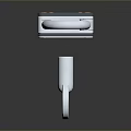 Silver Metallic Lock And Key With Shiny Reflection On Dark Background Surface 3d model