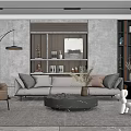 Modern sofa coffee table combination 3d model