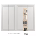 Elegant Modern Wardrobe Design With White Panels And Open Storage Shelves 3d model