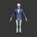 Man Wearing White Safety Helmet Blue Suit And White Pants On Gray Background