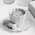 White Decorative Ornament Set With Ceramic Cups Plates Candle Holders Vases Bowls And Glassware