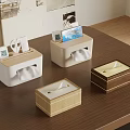 Modern Decorative Tissue Boxes With Wooden Accents For Home Tabletop Organization