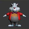 Cartoon Rabbit Character With Red Coat Yellow Bow Tie And Smiling Expression