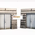 Stone Entrance Gates with Double Door Design and Striped Stone Facade in Classic Architectural Style