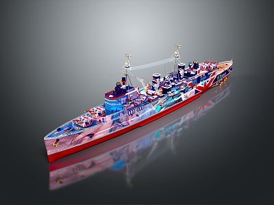 modern ship warship 3d model