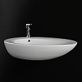 Modern White Ceramic Oval Countertop Washbasin With Chrome Faucet Bathroom Design