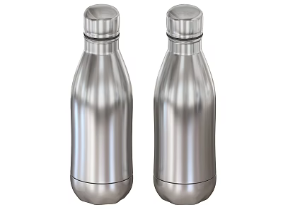 Stainless Steel Water Bottles Shiny Surface Modern Design For Daily Use 3d model