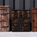 Rustic Wooden Hinged Doors With Natural Texture And Metal Hardware Designs