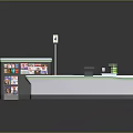 Modern Stylish Reception Desk With LED Lighting And Polished Countertop Design