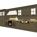 Dark Green Kitchen Cabinets With Glass Windows Stove And Light Countertop Design