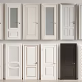 Various Hinged Door Designs with Glass Panels and Panel Styles for Interior Use