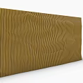 Golden Wavy Texture Wall Interior Design With Modern Decor Elements 3d model
