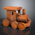 Handmade Wooden Toy Train With Round Wheels And Chimney Design For Kids