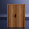 Classic Wooden Double Door With Frame And Metal Handle For Home Interior Design