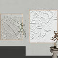 Textured Framed Wall Art With Leaf And Floral Patterns And Decorative Plants 3d model
