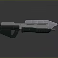 Sci-Fi Weapon Gun With Silver And Black Metallic Finish And Blue Glowing Component 3d model